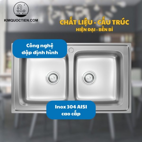 Công nghệ dập định hình mang lại độ chính xác tuyệt đối cho từng chi tiết của chậu