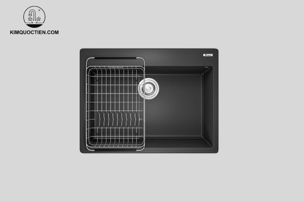 Chậu Rửa Chén KONOX Ruvita 680 Black Đá Granite 1 Hộc 680mm