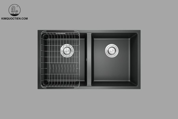 Chậu Rửa Chén KONOX VELOCI 760D Black 2 Hộc Màu Đen