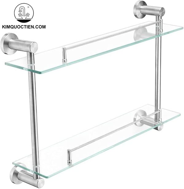 Kệ kính BELLO BL - 707804 chữ nhật 2 tầng cho phép đựng được nhiều đồ dùng nhà tắm