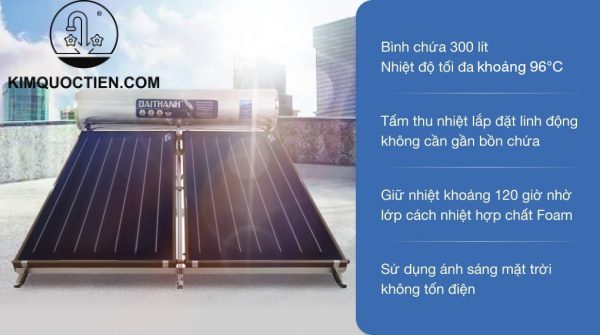 Máy nước nóng năng lượng mặt trời Đại Thành Platinum 300 lít