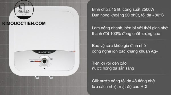 Máy nước nóng Ariston Andris2 AN2 15 RS 2.5 FE