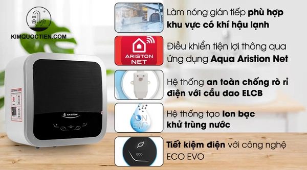 Máy nước nóng ARISTON ANDRIS2 TOP WIFI 15L gián tiếp có kết nối wifi