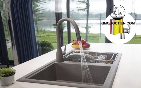 Vòi Rửa Chén KONOX Curva Grey Dây Rút Màu Xám sở hữu nhiều tính năng nỗi bật