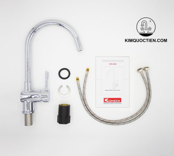 Vòi Rửa Chén KONOX KN1206 thiết kế màu bạc inox sang trọng