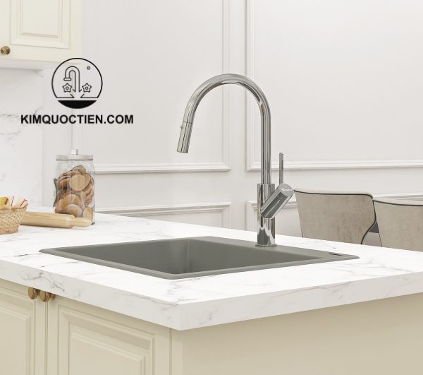 Vòi Rửa Chén KONOX Ponte Chrome Dây Rút chính hãng, độ bền cao