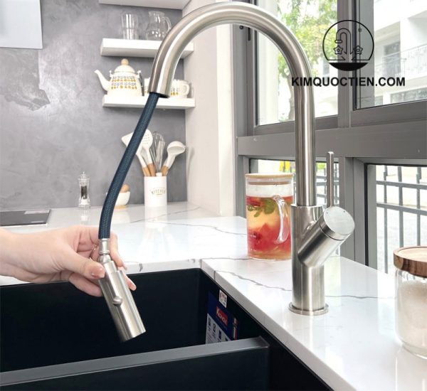 Vòi Rửa Chén KONOX Ponte Nickel Dây Rút chính hãng, độ bền cao
