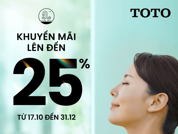 Khuyến mãi thiết bị vệ sinh TOTO 25% từ 17.10 – 31.12.2022