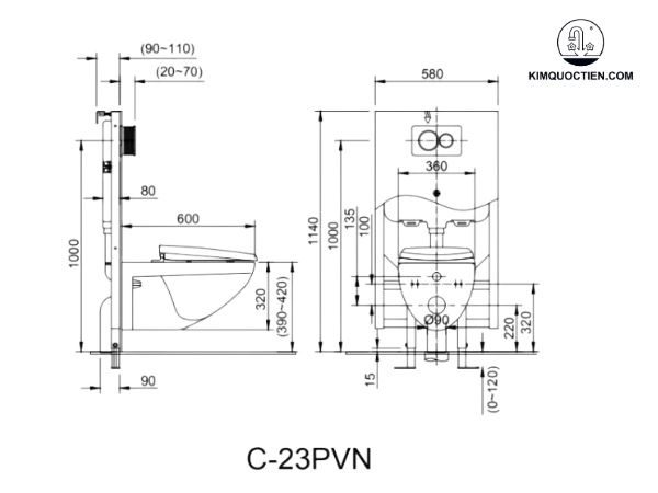 Kích thước bồn cầu