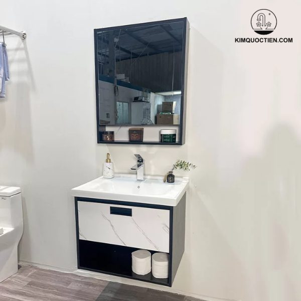 Bộ tủ chậu MOWOEN MW6953-60, thiết kế tiện dụng, gương phôi Bỉ, bản lề inox 304 giảm chấn, mang đến sự đồng bộ và tiện nghi cho phòng tắm.