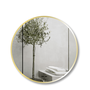 Gương GLS F11C80 Tròn Viền Nhôm Đen Dòng F 60cm