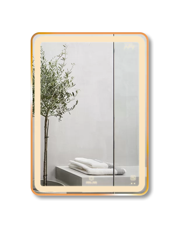 Gương Led GLS Q21R35 Chữ Nhật Viền Nhôm Đen Dòng Q 50x70cm