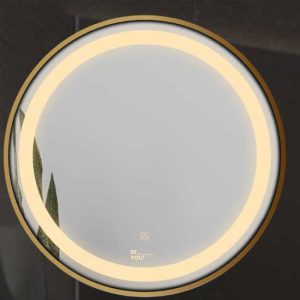 Gương Led GLS Q22C85 Tròn Viền Nhôm Vàng Gold Dòng Q 60cm