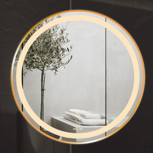 Gương Led GLS Q23C85 Tròn Viền Nhôm Vàng Hồng Rose Dòng Q 60cm