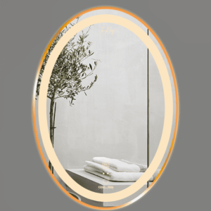 Gương Led GLS Q23E35 Ellipes Viền Nhôm Vàng Hồng Rose Dòng Q 50x70cm