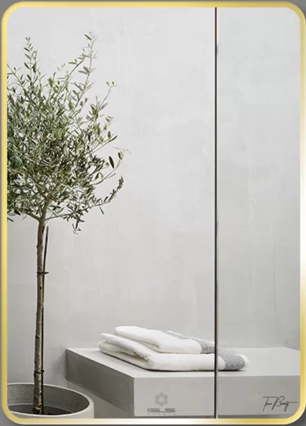 Gương GLS F12R30 Chữ Nhật Viền Nhôm Vàng Gold Dòng F 50x70cm