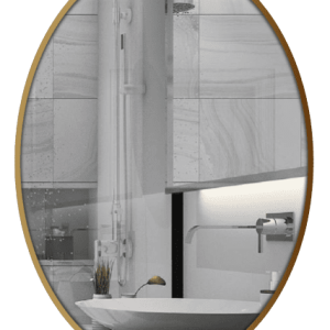 Gương GLS F12E30 Ellipes Viền Nhôm Vàng Gold Dòng F 50x70cm