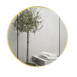 Gương GLS F12C80 Tròn Viền Nhôm Vàng Gold Dòng F 60cm