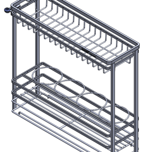 Giá Gia Vị Chai Lọ GARIS GK02.20E Inox Xước Mờ Nan Vuông Cánh Kéo 200mm