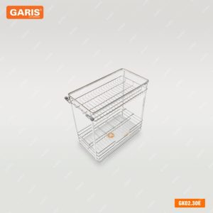 Giá Gia Vị Chai Lọ GARIS GK02.30E Inox Xước Mờ Nan Vuông Cánh Kéo 300mm