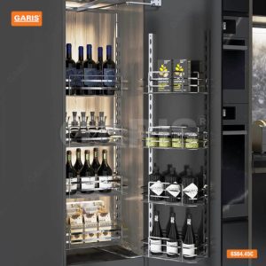 Tủ Đồ Khô GARIS GS04.45C Khay Nan Vuông Inox Mạ Chrome 4 Tầng 45cm