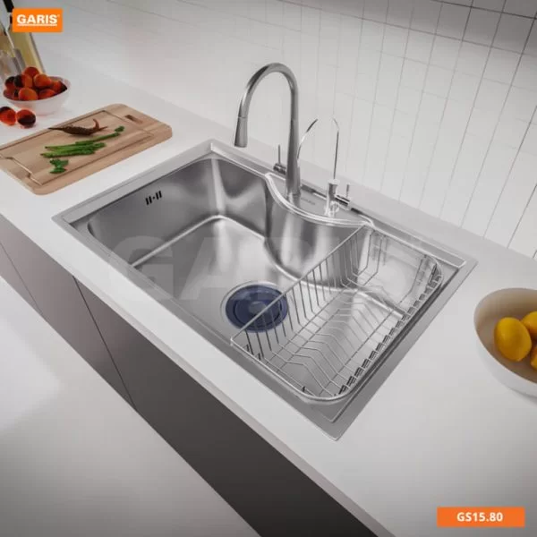 Chậu Rửa Chén GARIS GS15.80 Inox 1 Hộc To