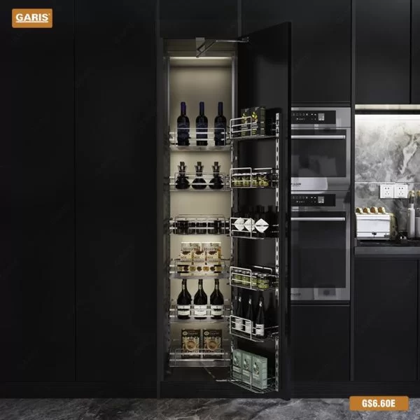 Tủ Đồ Khô GARIS GS6.60E Khay Nan Inox Điện Hóa Xước Mờ 6 Tầng 60cm