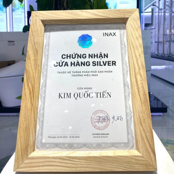 chứng nhận đại lý phân phối bồn cầu inax 1 khối