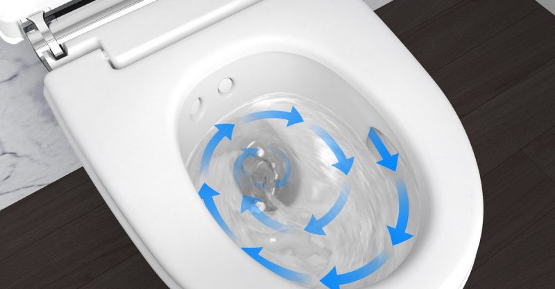 bồn cầu xả nước không xoáy