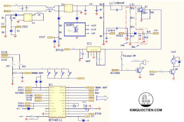 sơ đồ mạch điện bếp từ