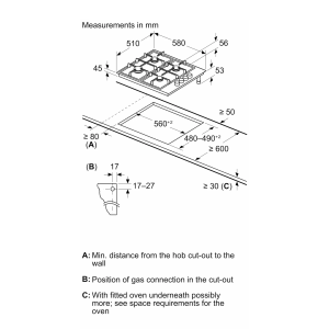 Bếp gas 4 vùng nấu BOSCH PCC6A890