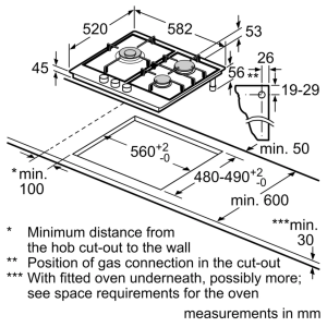 Bếp gas 3 vùng nấu BOSCH PCC6A5B90