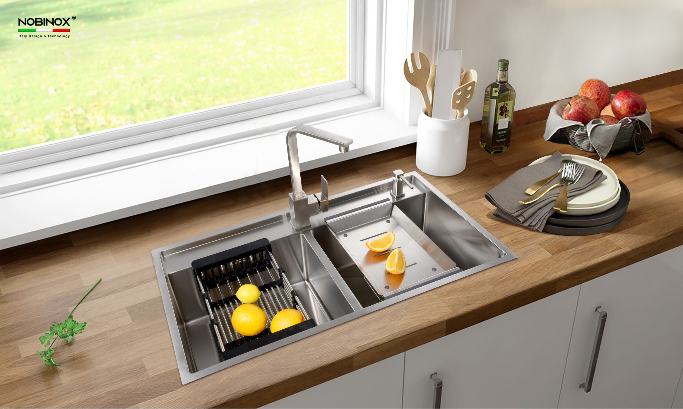 CHẬU RỬA 2 HỘC LUMIA NJ508D