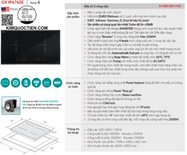 Bếp từ GRANDX GX IP676SE
