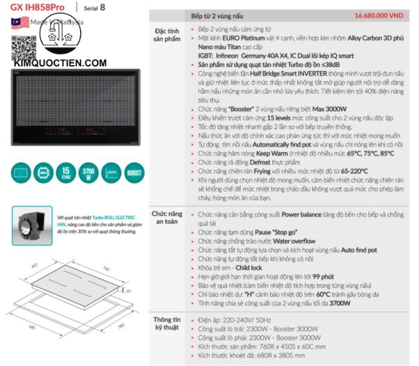 Bếp từ GrandX GX IH858Pro