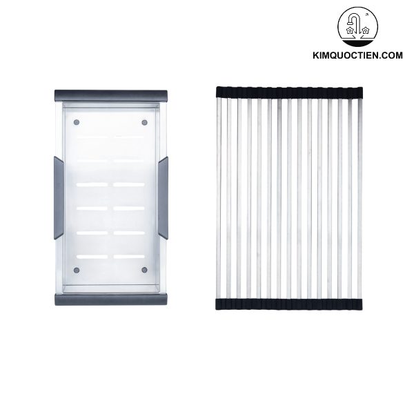 Chậu rửa NT760W được trang bị thêm các phụ kiện như khay phụ, rây lưới, giúp công việc bếp núc trở nên thuận tiện hơn