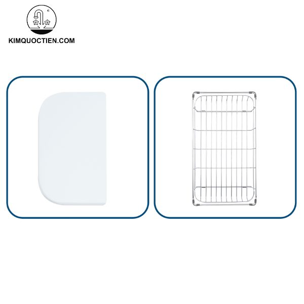 Khi mua chậu ROSA NN995D, người dùng còn nhận được bộ phụ kiện tiện lợi giúp công việc bếp núc trở nên nhẹ nhàng và đơn giản hơn