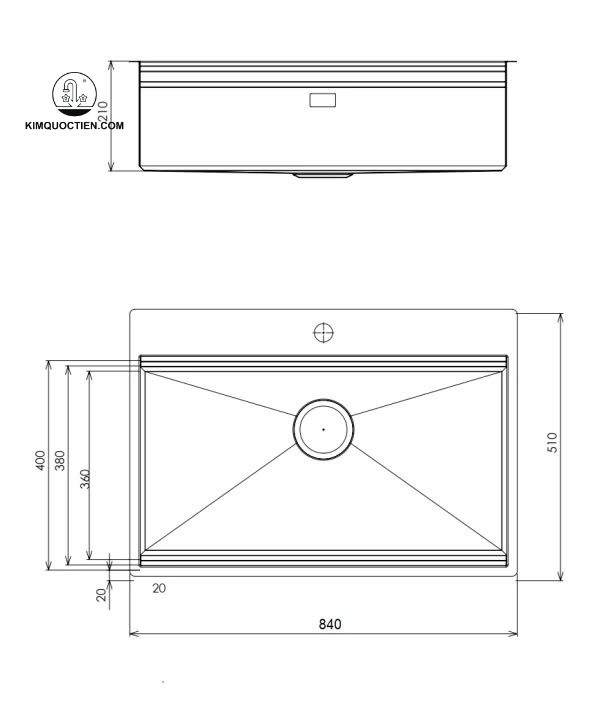 Chậu rửa 1 hộc STEP NT685T thiết kế tinh tế tiện lợi