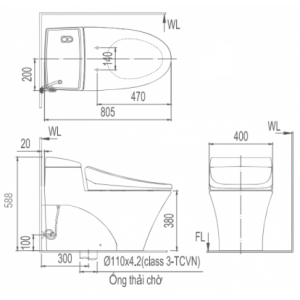 Bồn cầu một khối INAX AC-1017R+CW-H17VN
