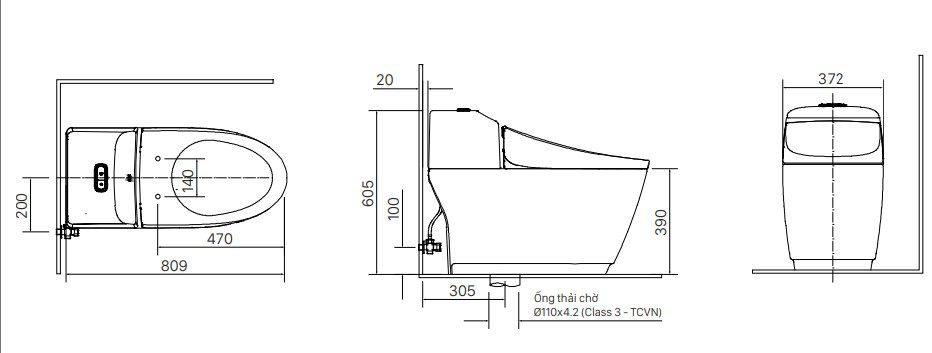 Bồn cầu một khối INAX AC-1032+CW-H18VN