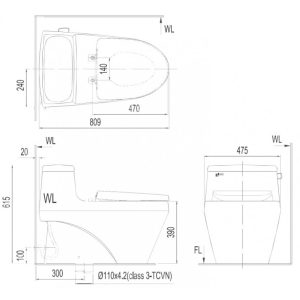 Bồn cầu một khối INAX AC-1035+CW-KB22AVN