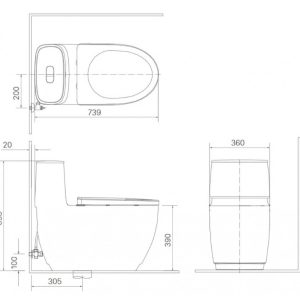 Bồn cầu một khối INAX AC-1052+CW-H17VN