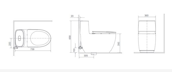 Bồn cầu một khối INAX AC-1052+CW-H18VN