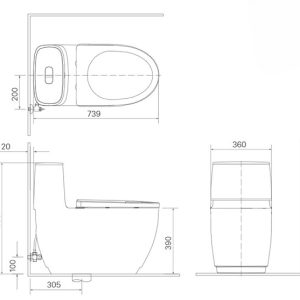 Bàn cầu một khối INAX AC-1052+CW-KA22AVN