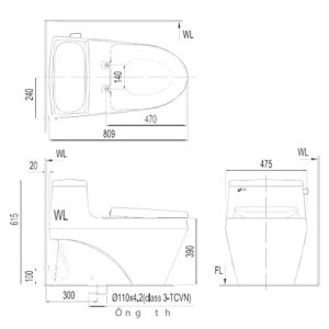 Bồn cầu một khối INAX AC-1135+CW-H17VN