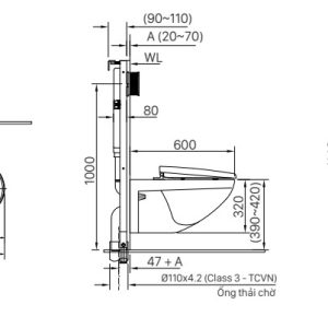 Bồn cầu treo tường INAX AC-23P+CW-KB22AVN