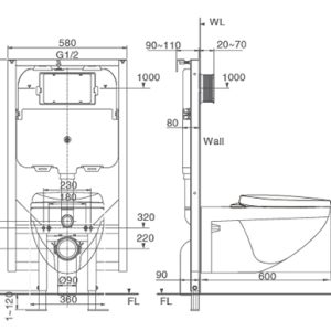 Bồn cầu treo tường INAX AC-23P+CW-S32VN