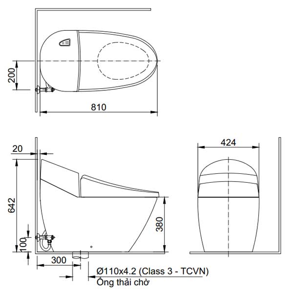 Bồn cầu một khối INAX AC-2700+CW-H17VN