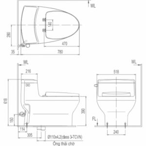 Bàn cầu một khối INAX AC-4005+CW-H17VN