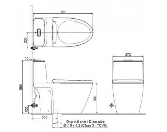 Bồn cầu một khối INAX AC-902 + CW-S15VN